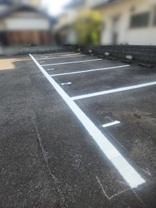 ハウスクリア岡山 駐車場 白線引き直し